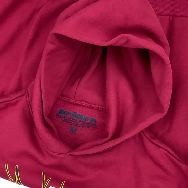 Sp5der Logo Hoodie Maroon